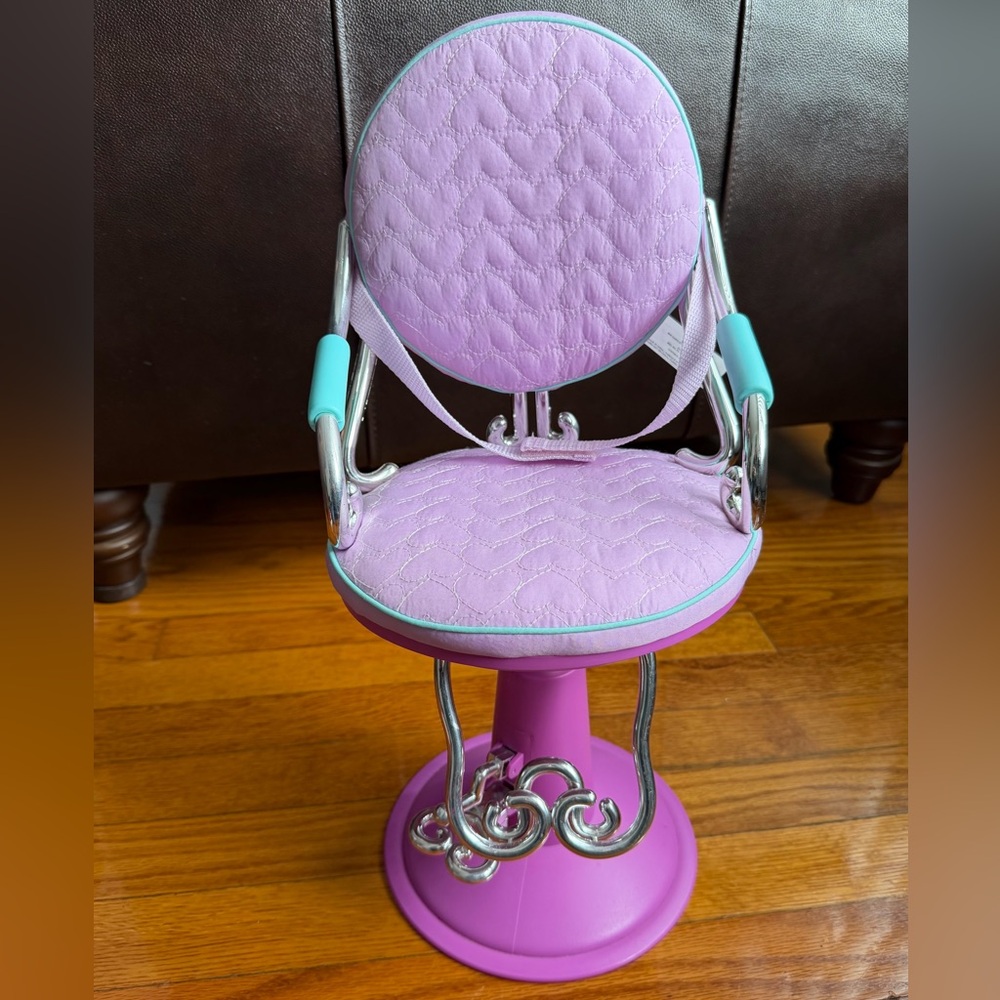 Purple and Silver Doll Chair